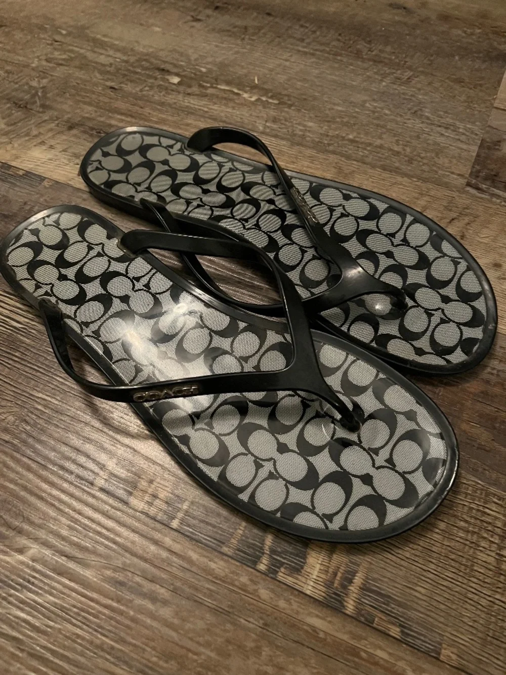 Coach Jelly Sandals Size 11 Black&Gray